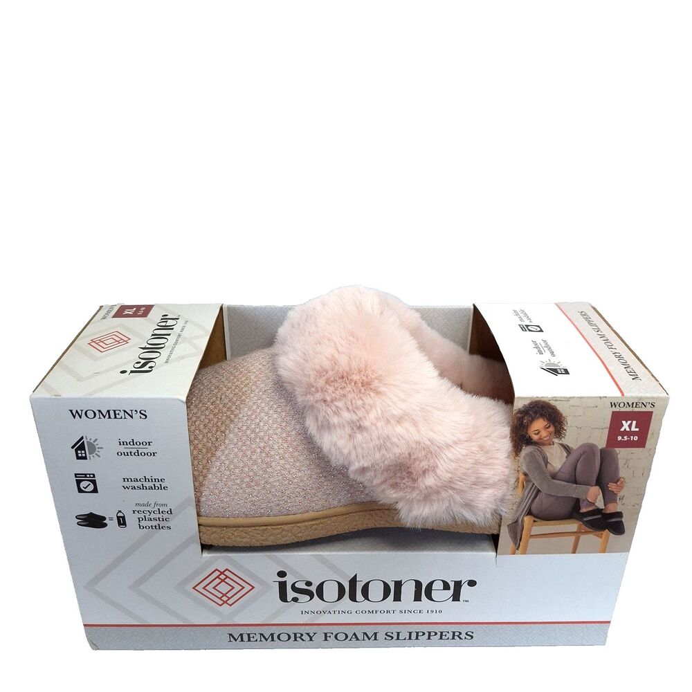 Isotoner Women's Classic Comfort Clog Slipper Size XL 9.5-10 Evening Sand Pink